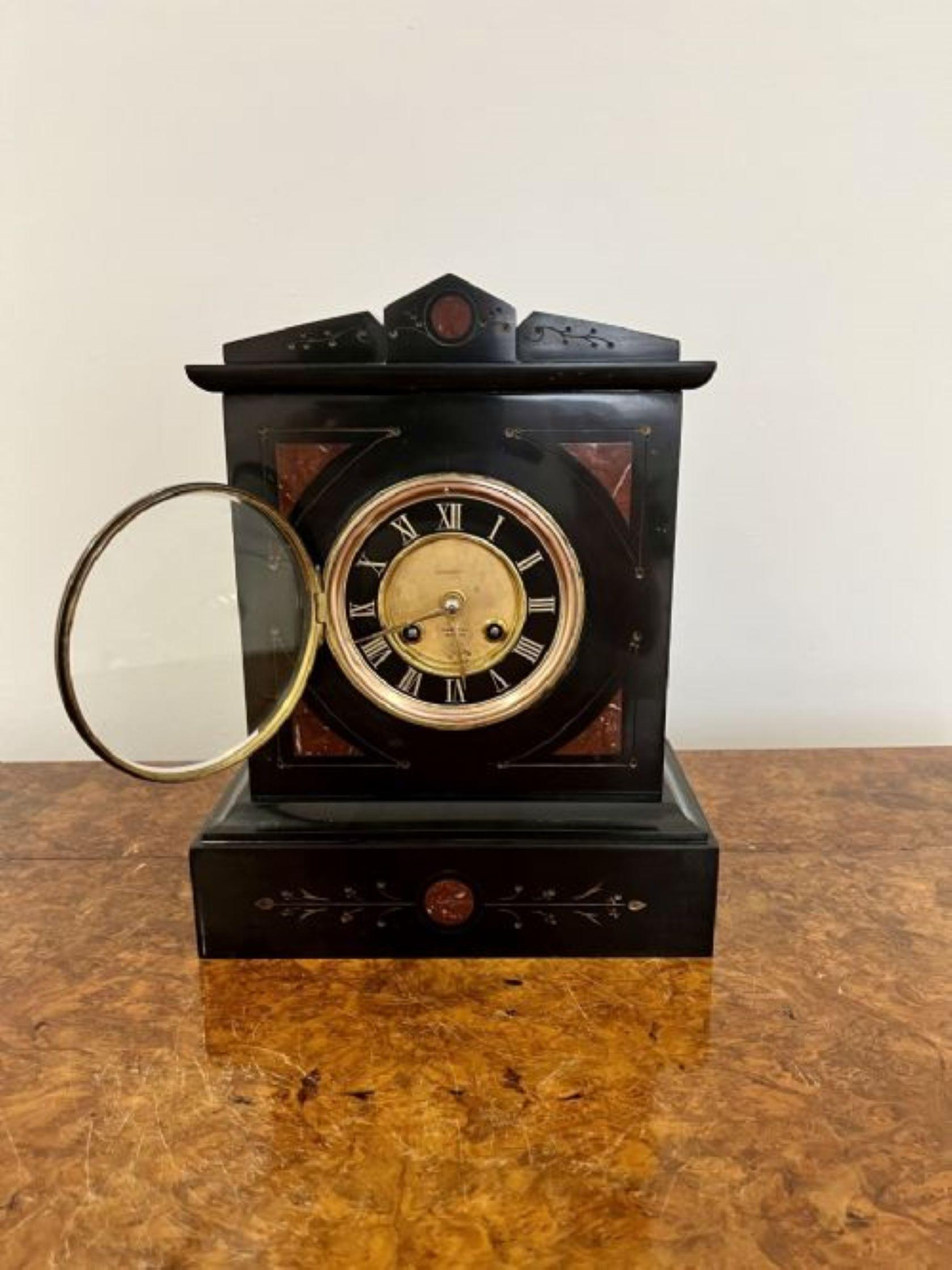 19th Century Antique Victorian quality marble clock For Sale