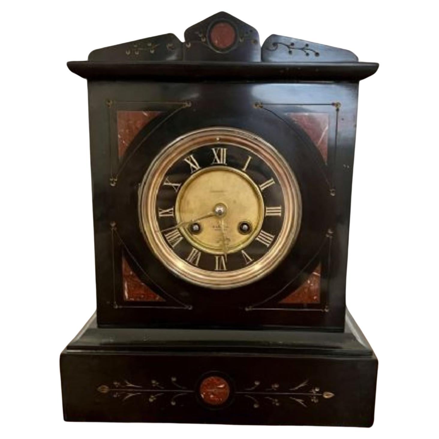 Antique Victorian quality marble clock For Sale