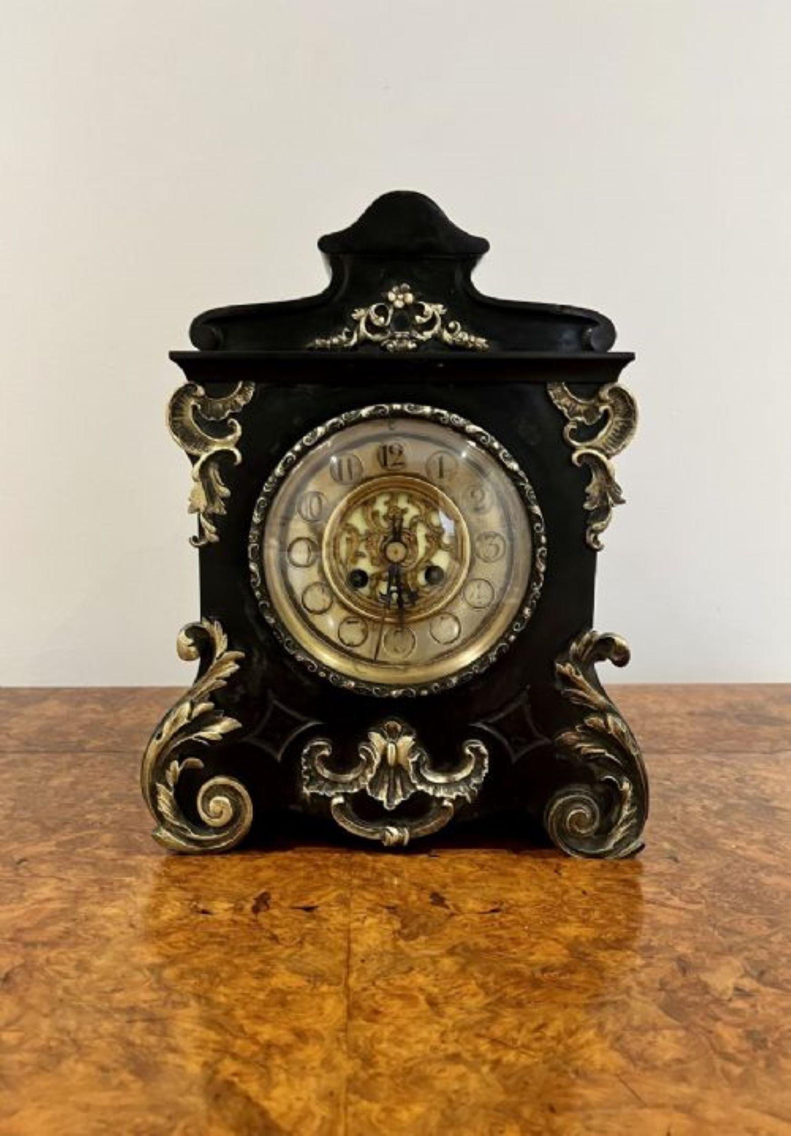 Antike viktorianische Qualität Marmor acht Tag Mantel Uhr  im Zustand „Gut“ im Angebot in Ipswich, GB