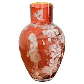 Mary Gregory Ruby Red Color Glass Enameled Plate For Sale at 1stDibs ...