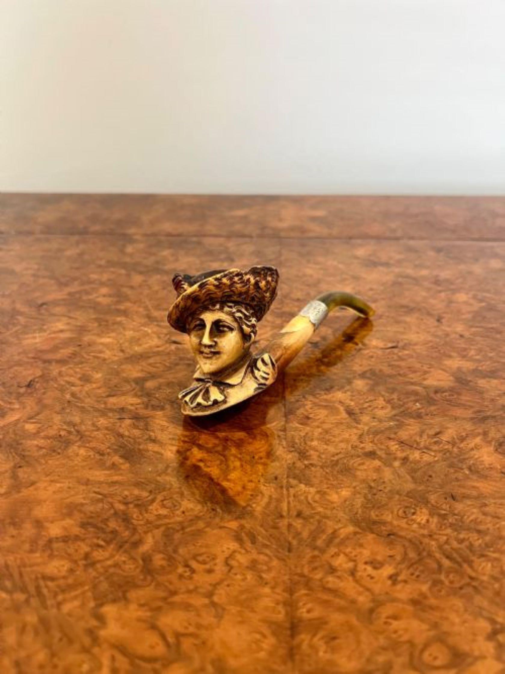 Antique Victorian quality meerschaum carved pipe  For Sale 2