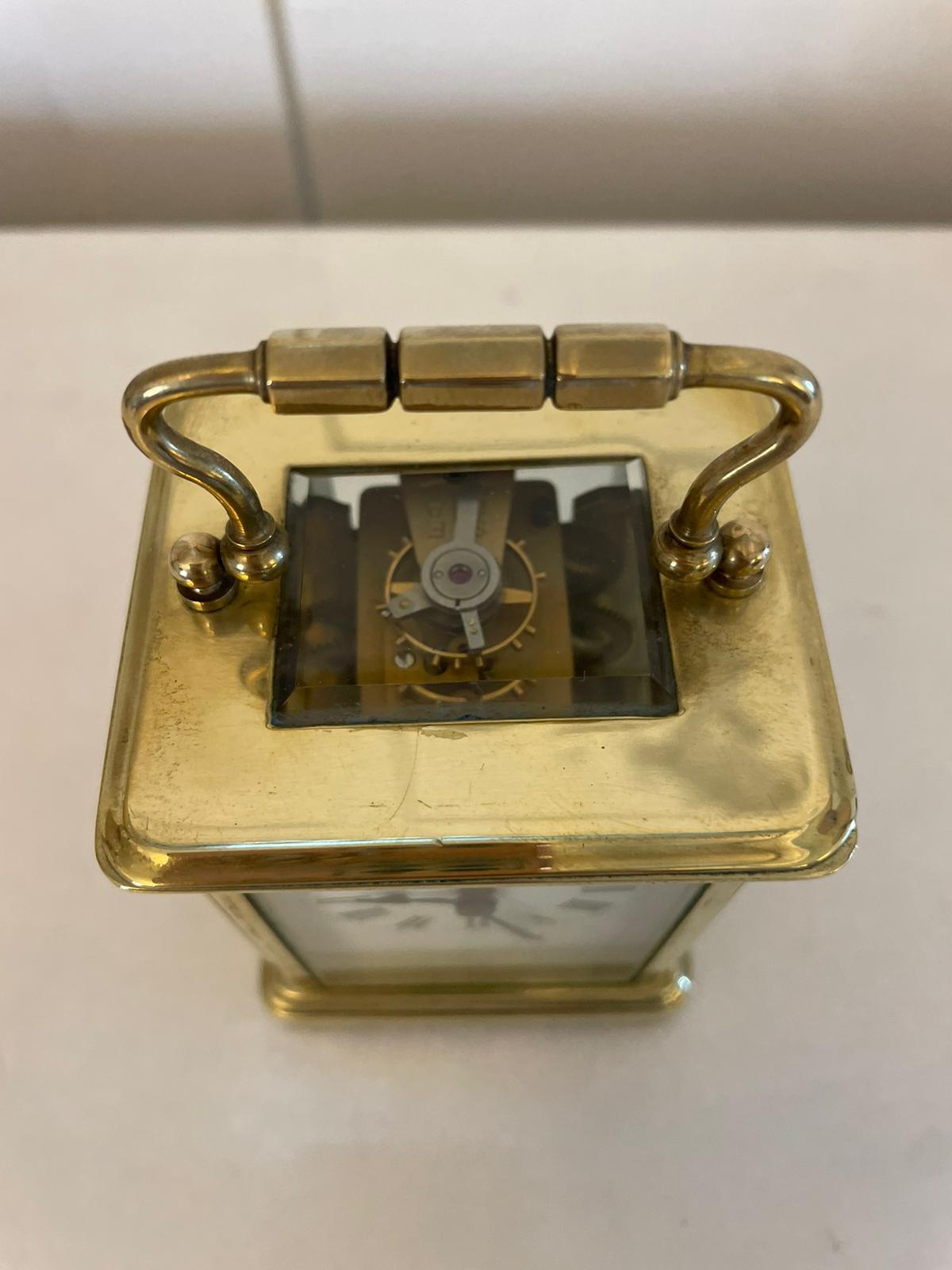 Antike viktorianische Qualität Miniature Messing Kutsche Uhr  (Englisch) im Angebot
