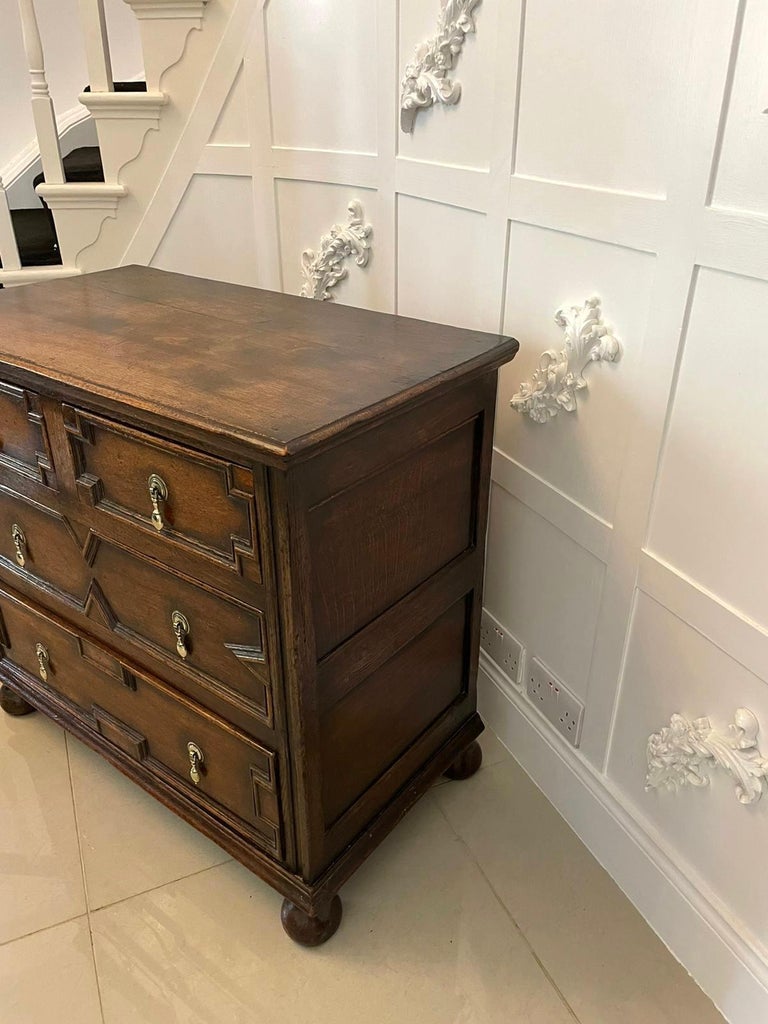 Antique Victorian Quality Oak Jacobean Chest of Drawers For Sale at 1stDibs