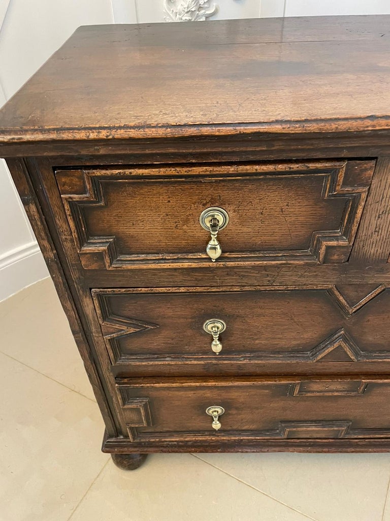 Antique Victorian Quality Oak Jacobean Chest of Drawers For Sale at 1stDibs