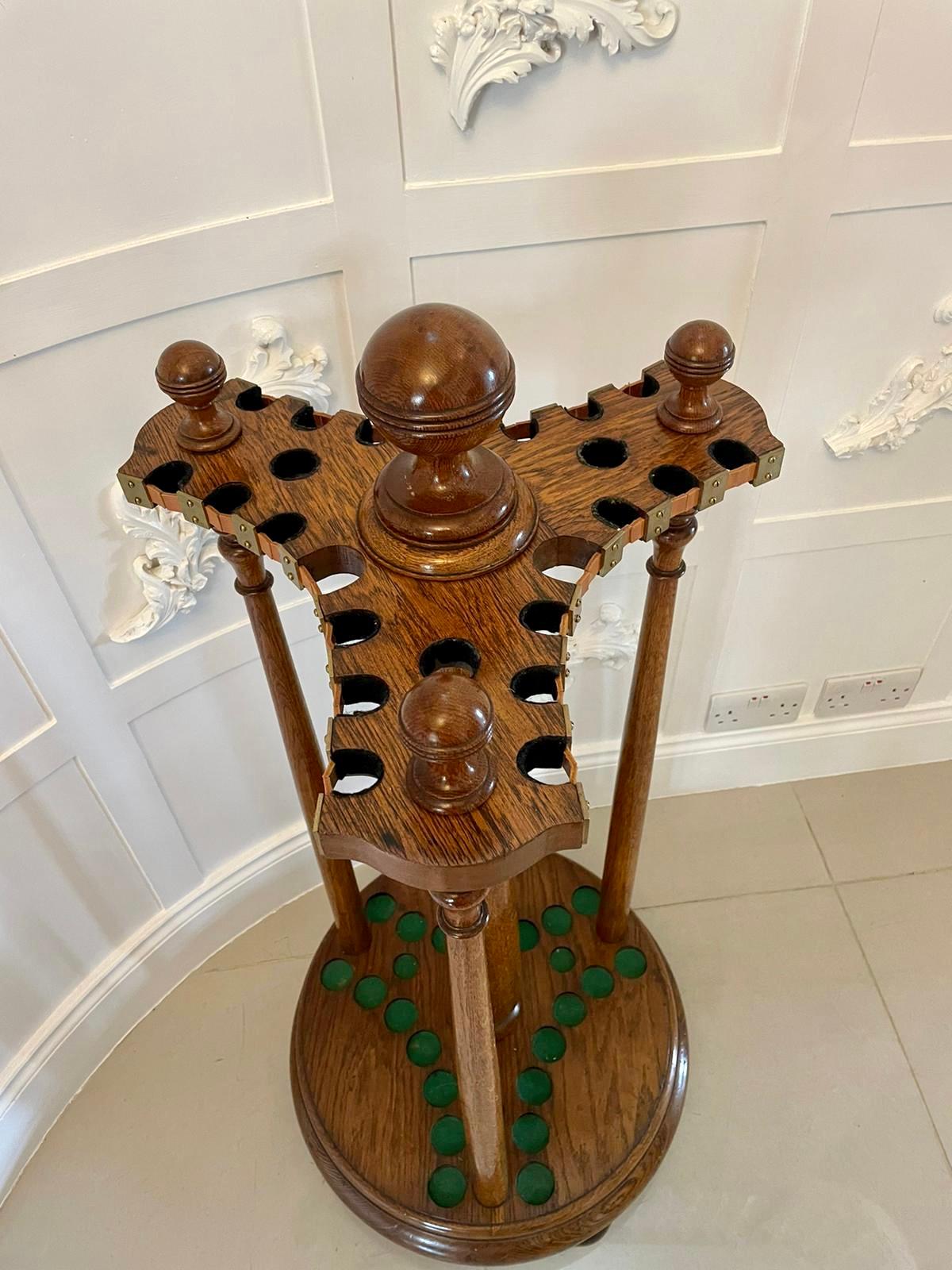 antique snooker cue stand