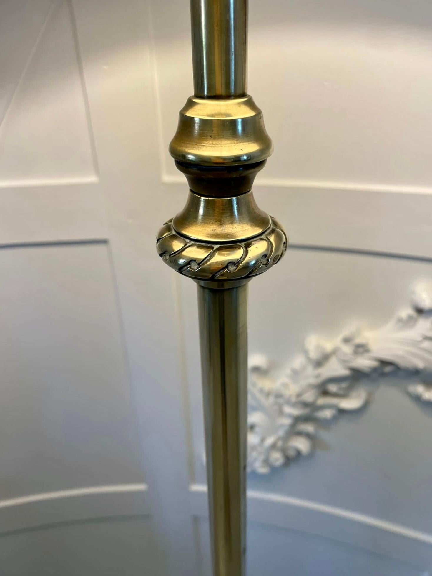 Antique Victorian Quality Ornate Brass Adjustable Floor Lamp 2