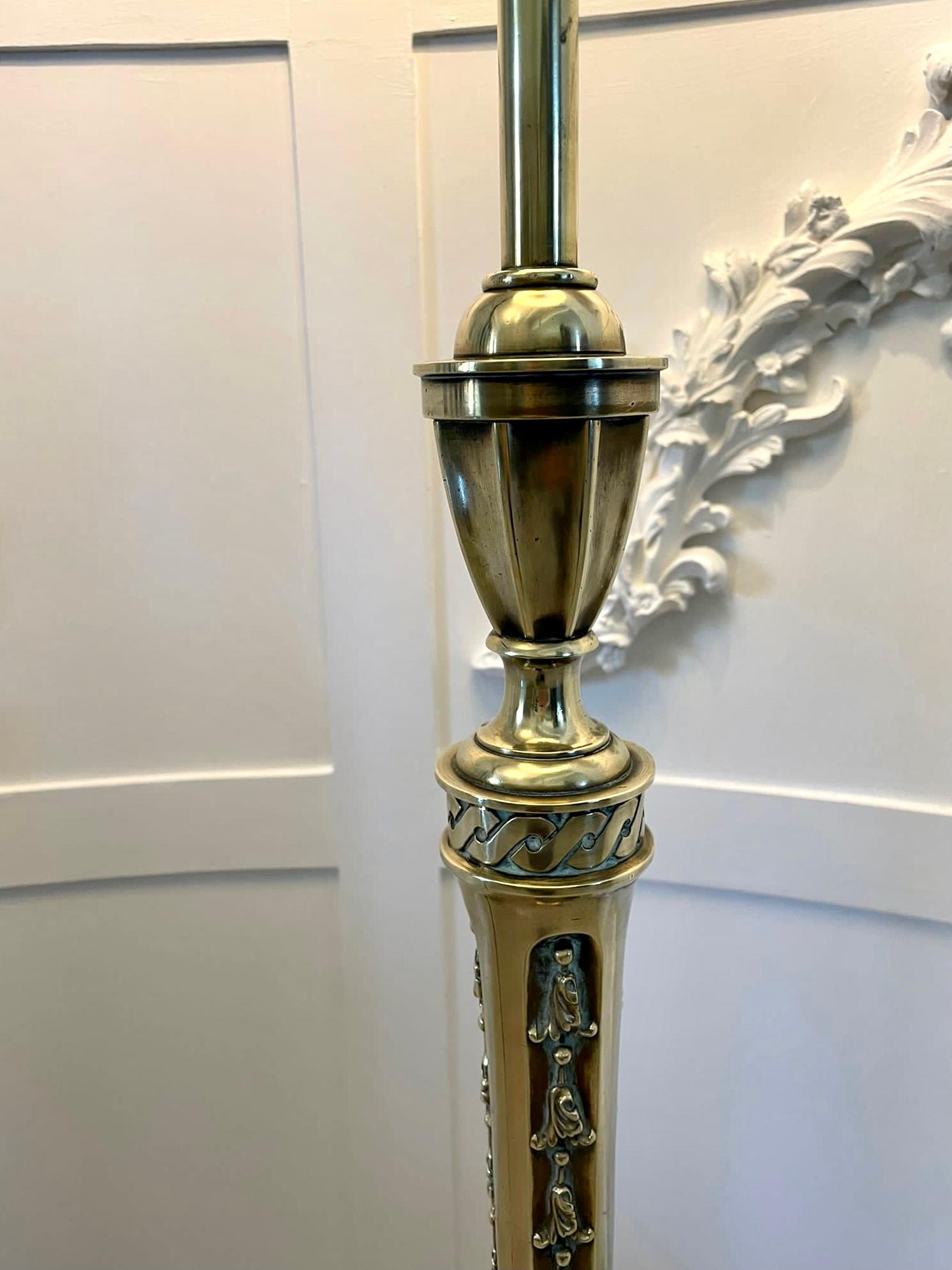 Antique Victorian Quality Ornate Brass Adjustable Floor Lamp 3