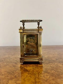 Antique Victorian quality ornate brass French carriage clock