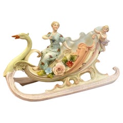 Groupe victorien ancien en porcelaine