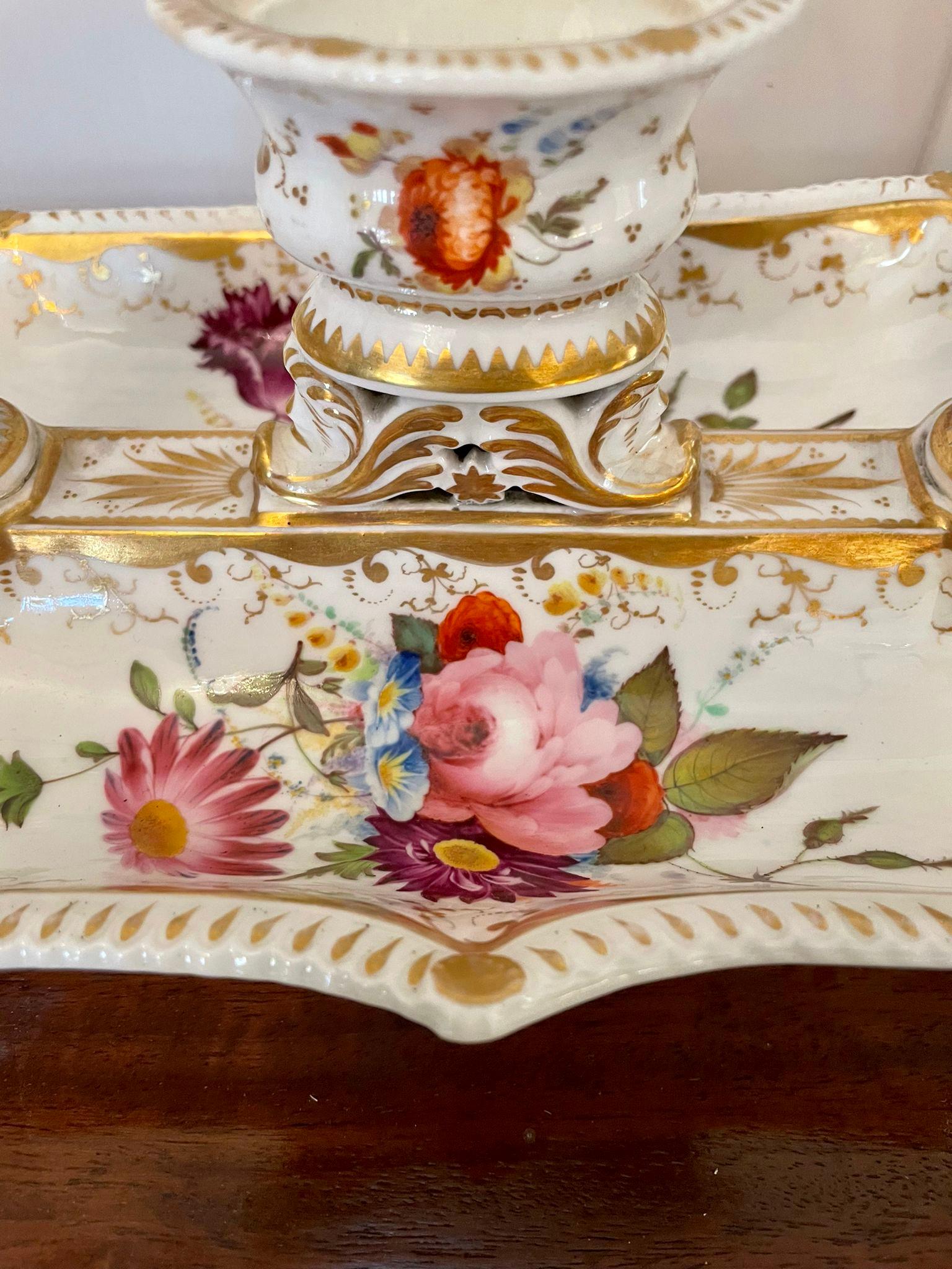 Antique Victorian Quality Porcelain Hand Painted Desk Set For Sale 6