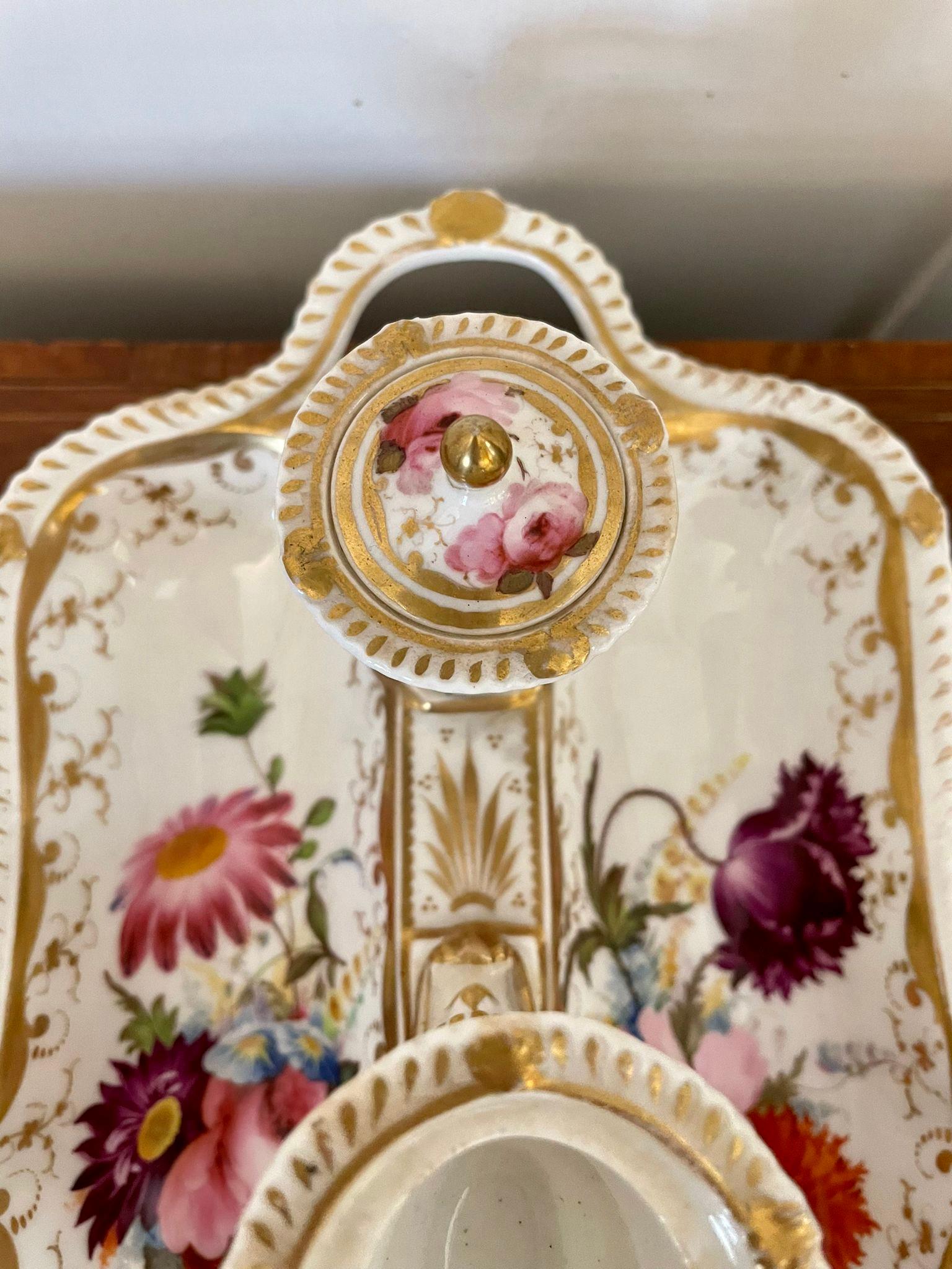 Antique Victorian Quality Porcelain Hand Painted Desk Set For Sale 2