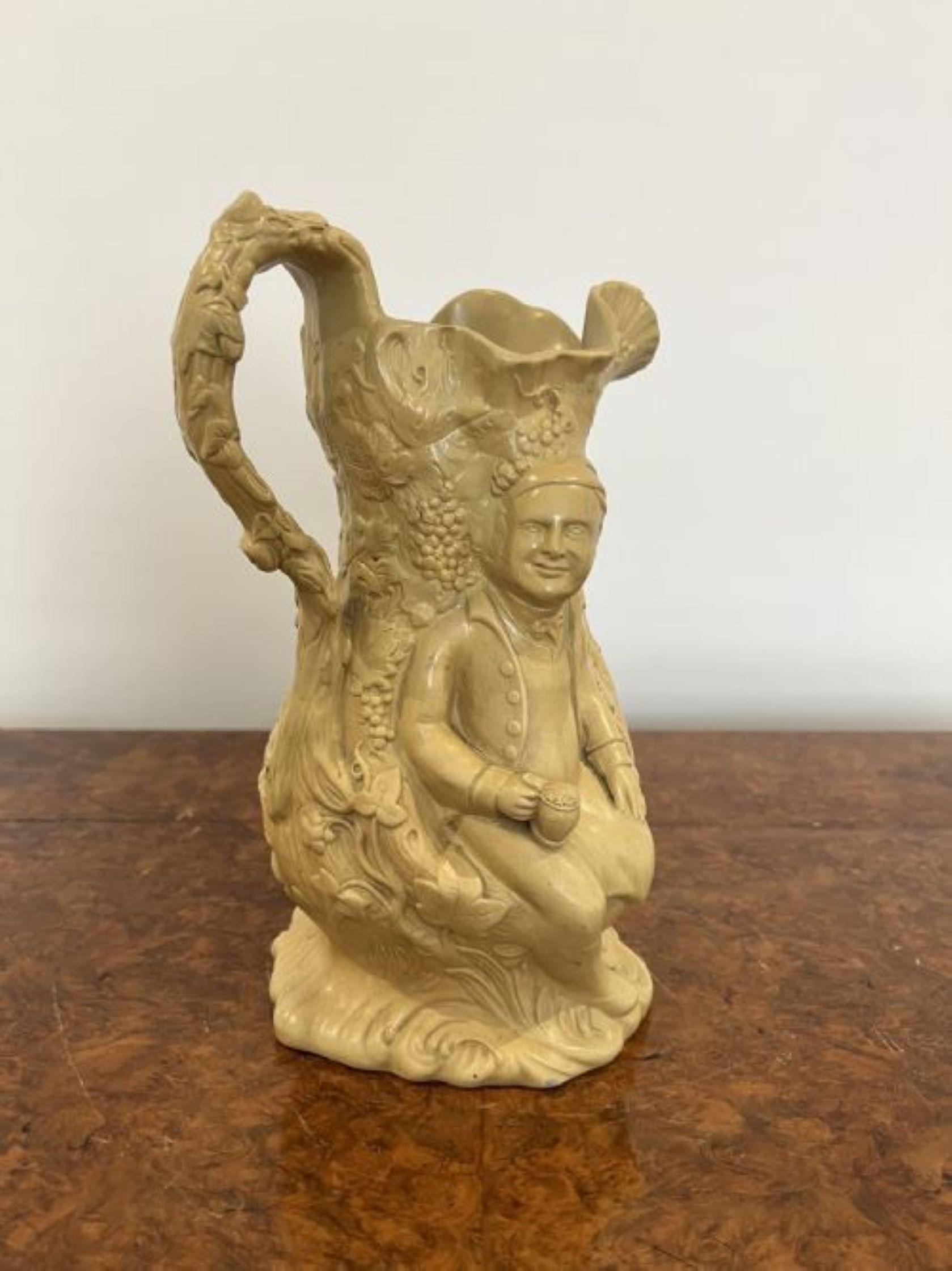 Antique Victorian quality relief moulded jug In Good Condition For Sale In Ipswich, GB