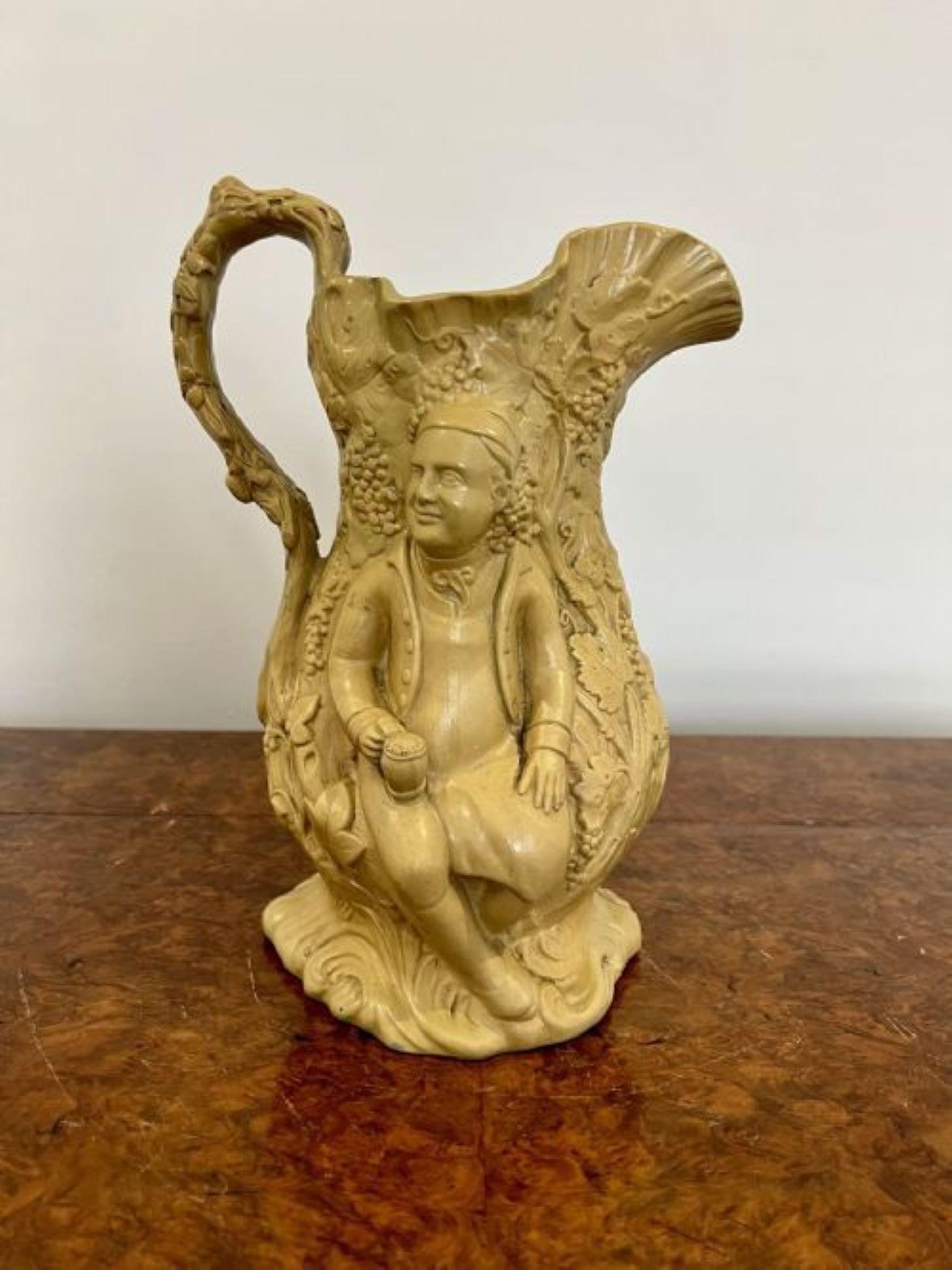 19th Century Antique Victorian quality relief moulded jug For Sale