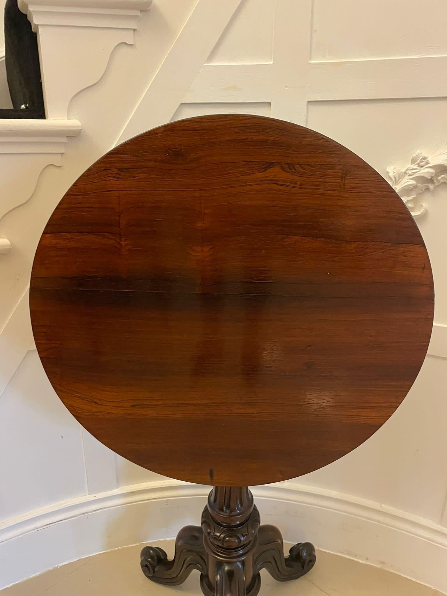 Antique Victorian Quality Rosewood Circular Lamp Table For Sale 3