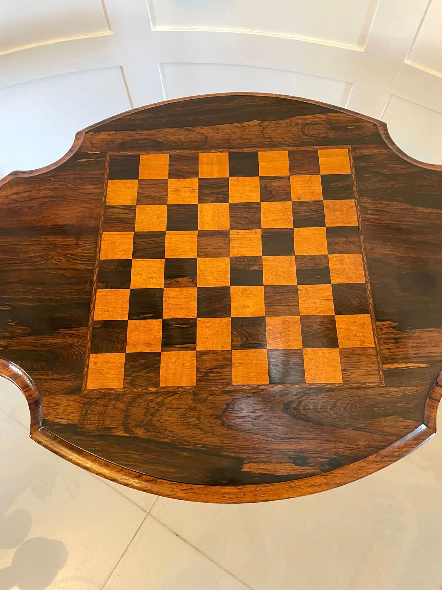 Mid-19th Century Antique Victorian Quality Rosewood Games Table