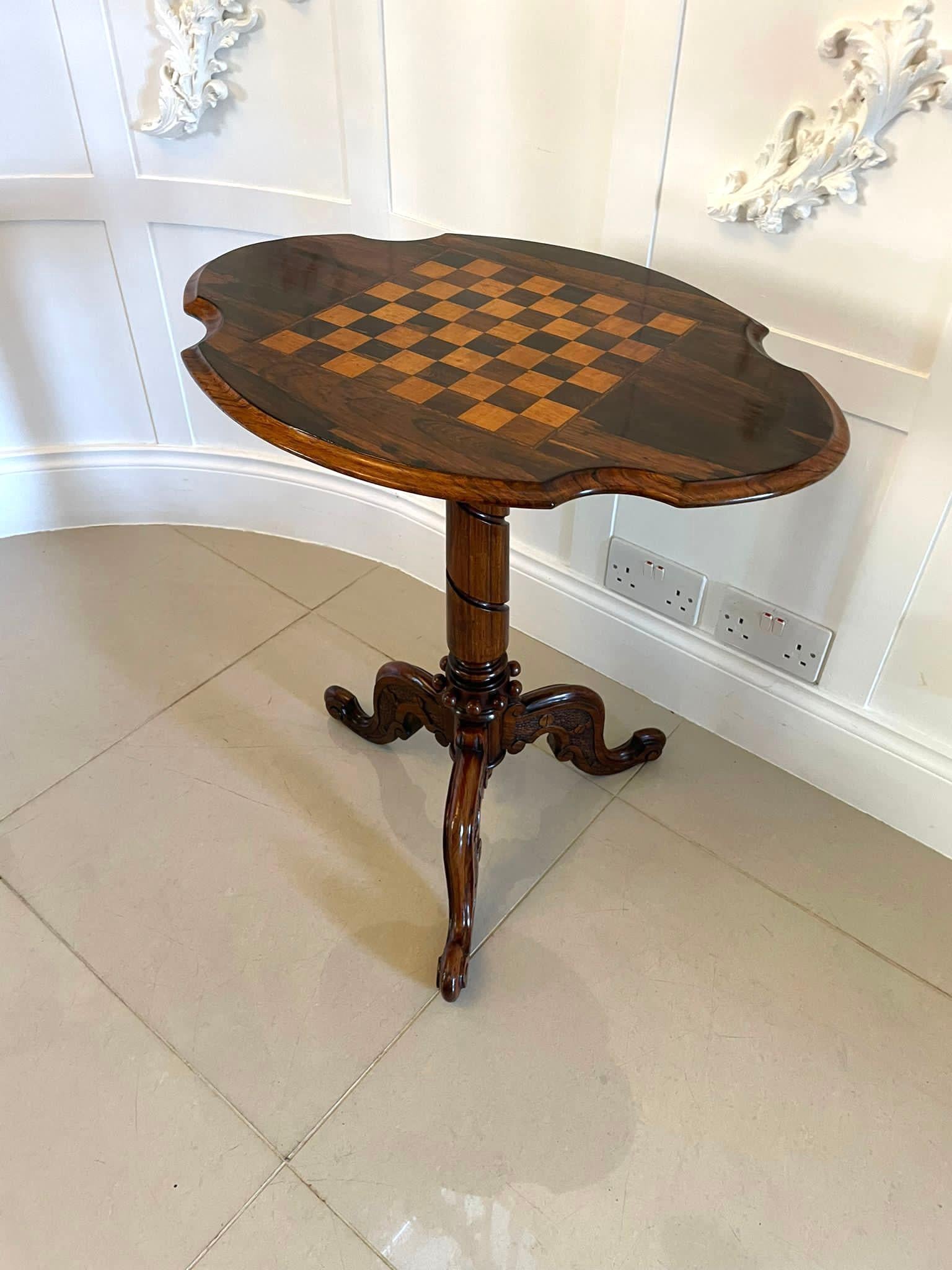 Antique Victorian Quality Rosewood Games Table 1