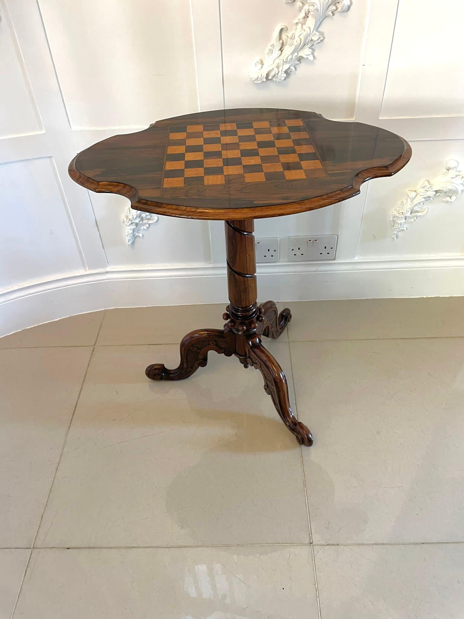 Antique Victorian Quality Rosewood Games Table 2