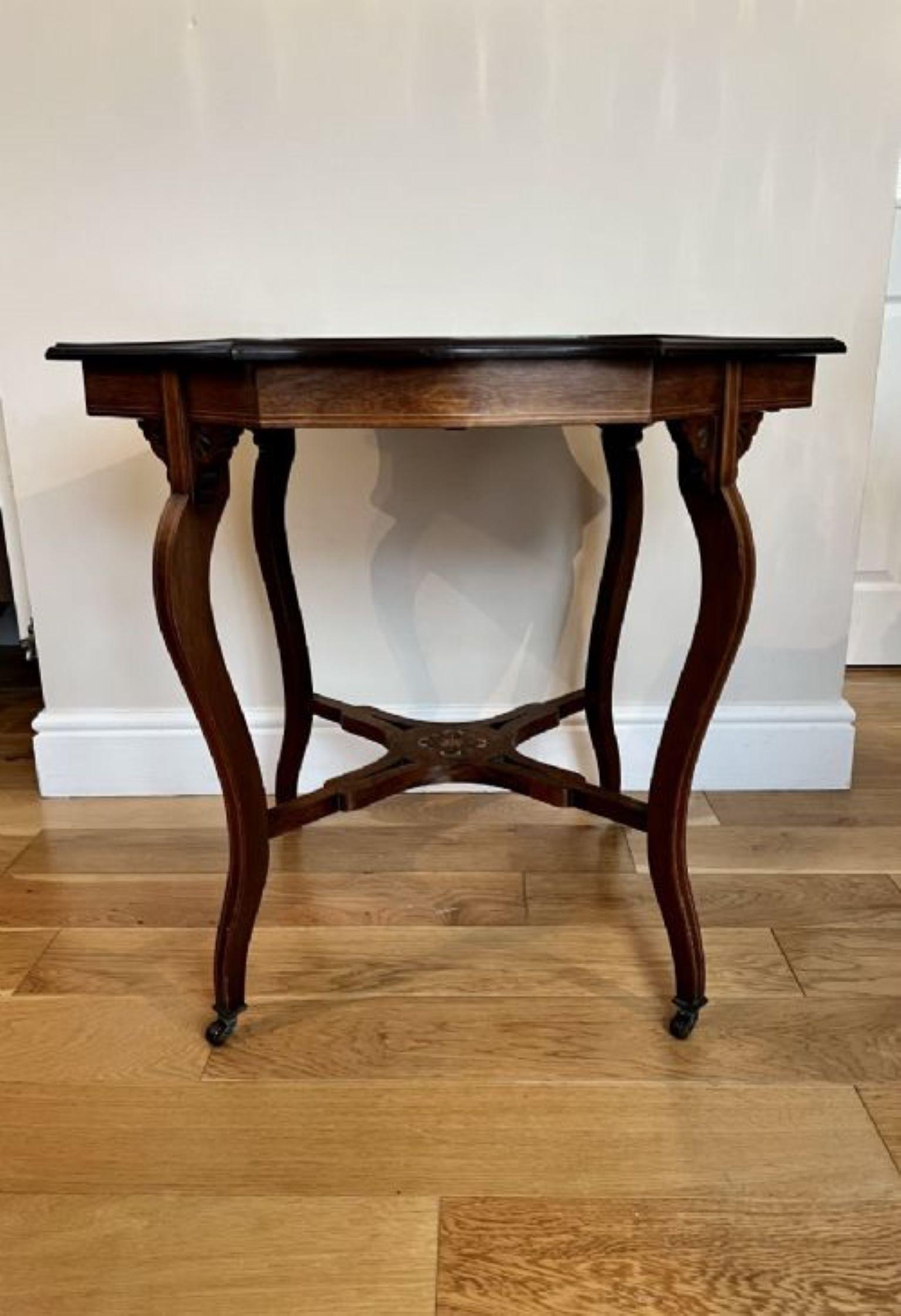 Antique Victorian quality rosewood inlaid centre table  In Good Condition For Sale In Ipswich, GB
