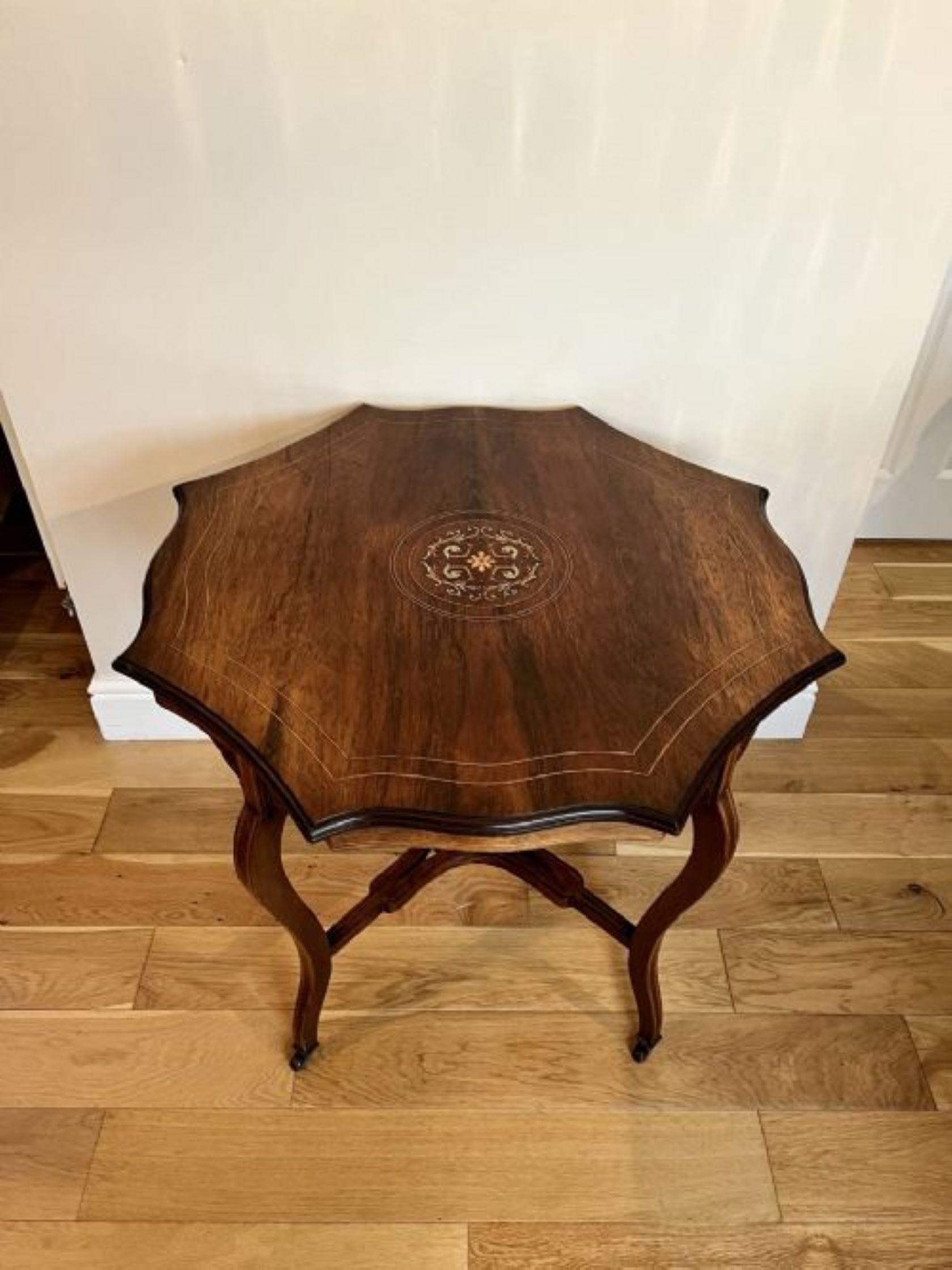 19th Century Antique Victorian quality rosewood inlaid centre table  For Sale