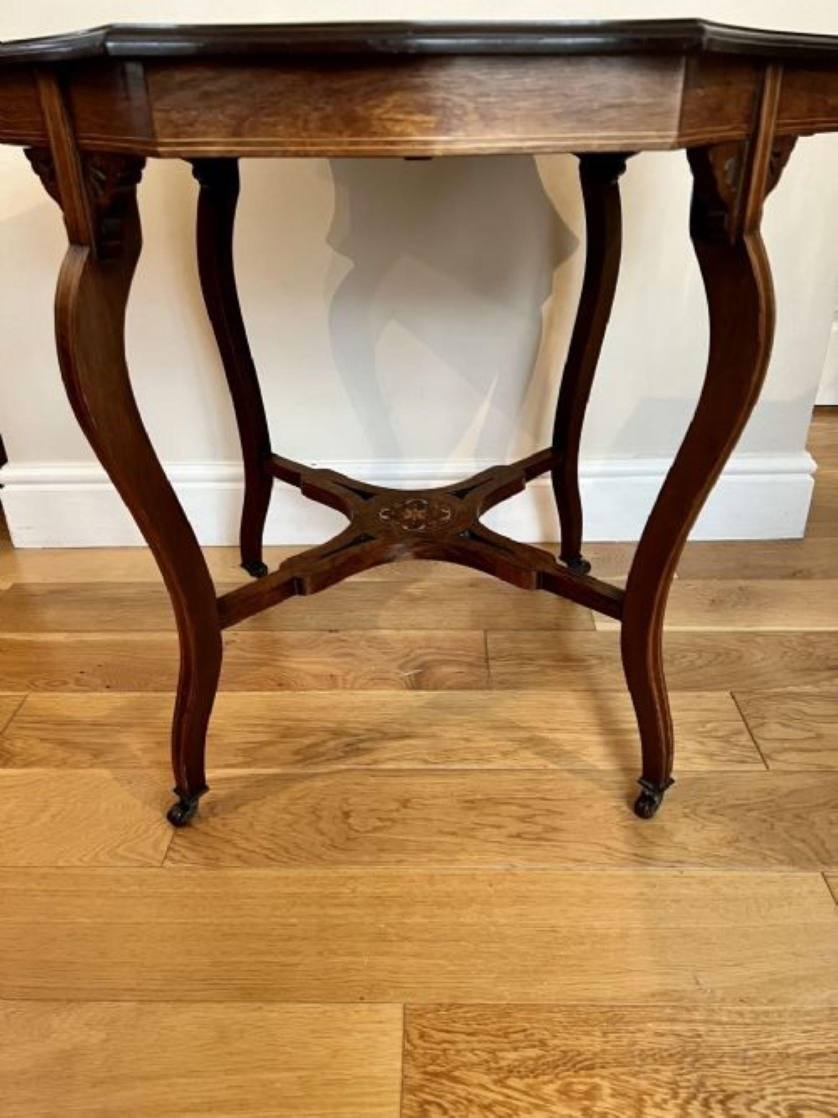 Antique Victorian quality rosewood inlaid centre table  For Sale 1