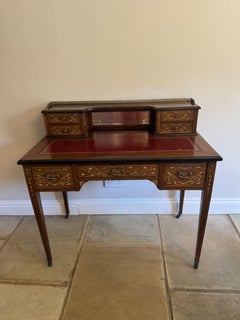 Antique Victorian quality rosewood inlaid writing desk