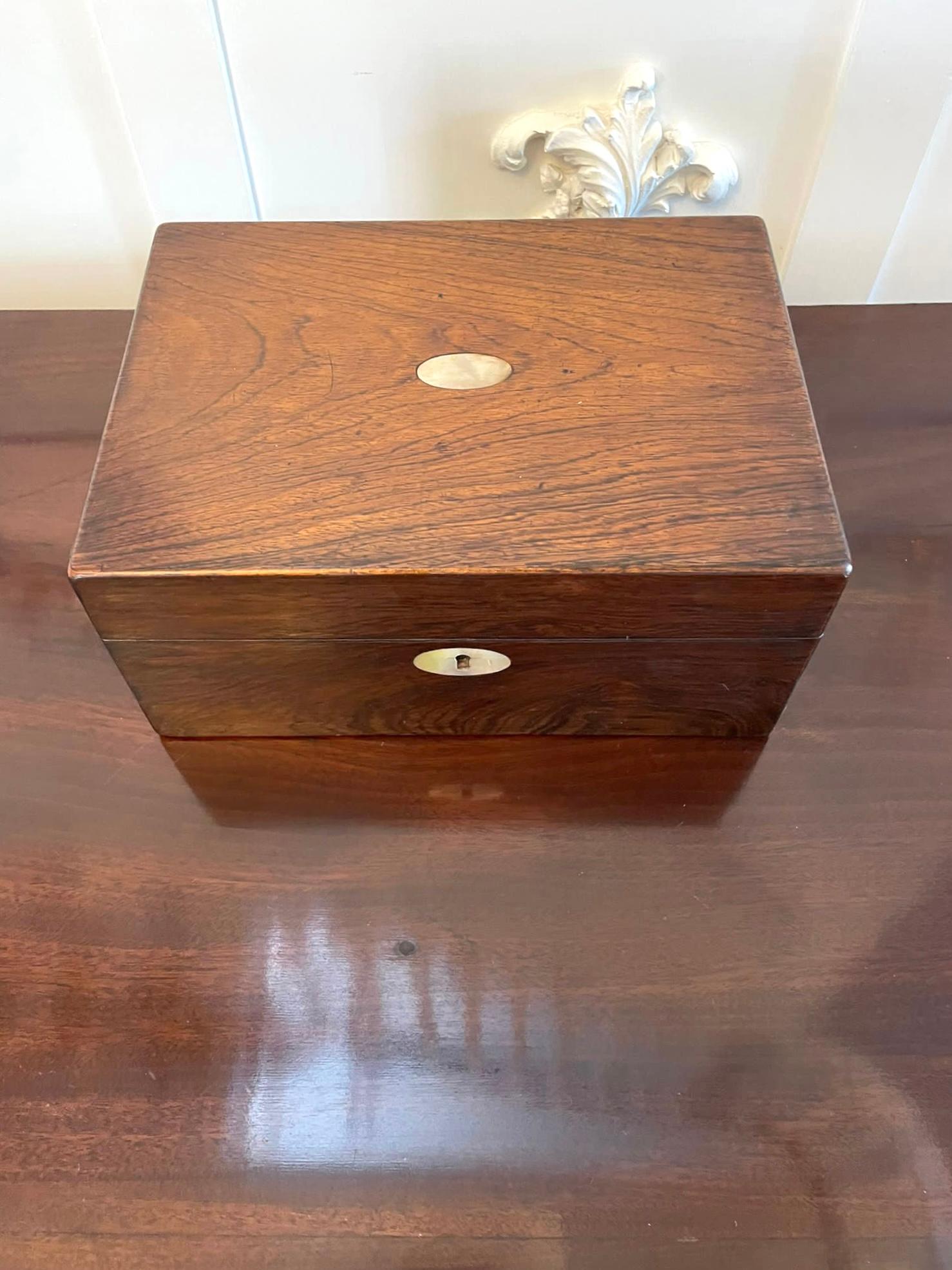 Antique Victorian Quality Rosewood Jewellery Box For Sale 3