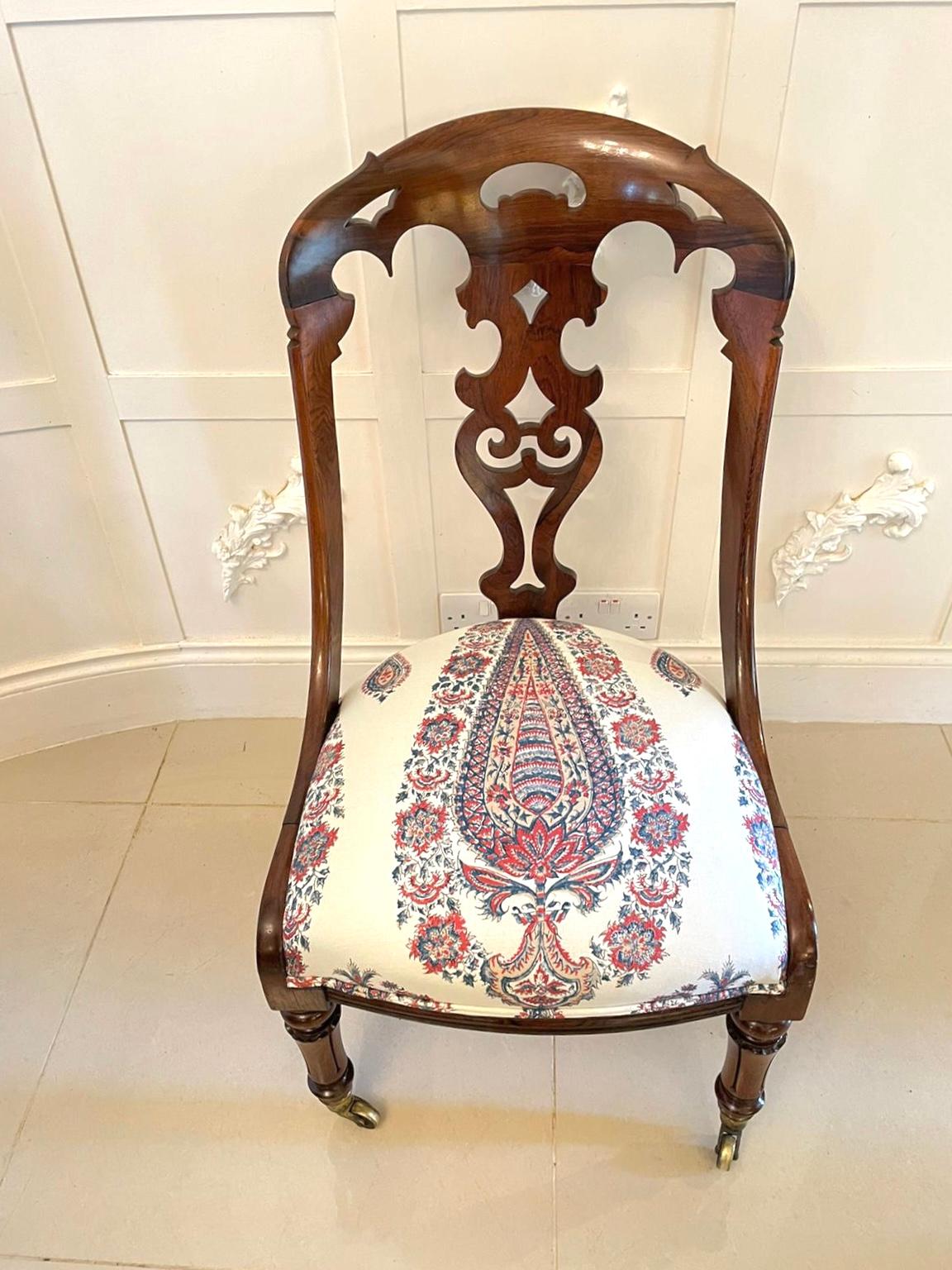 Antique Victorian Quality Rosewood Side Chair For Sale 5