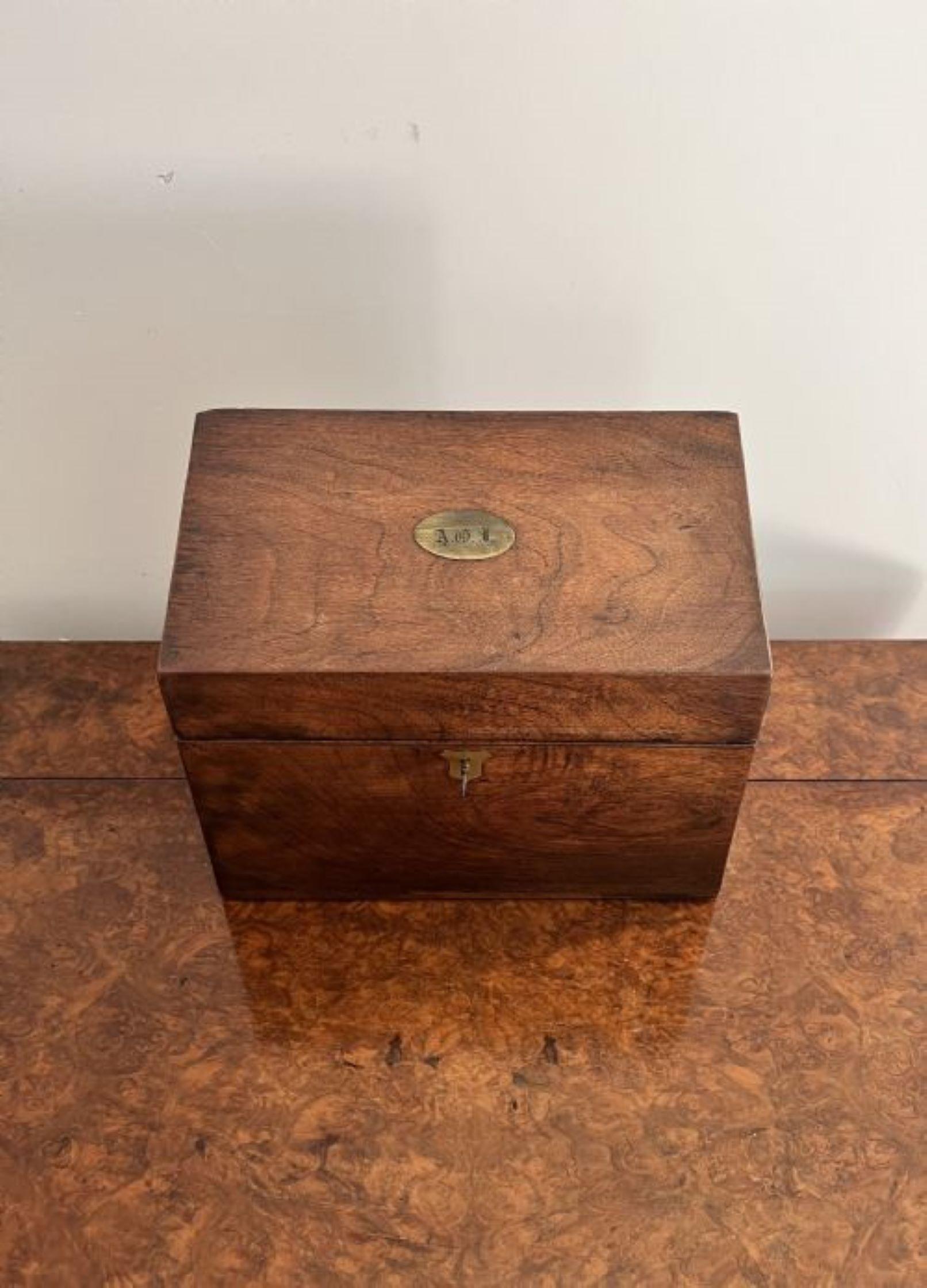 Antique Victorian quality rosewood stationary box In Good Condition For Sale In Ipswich, GB