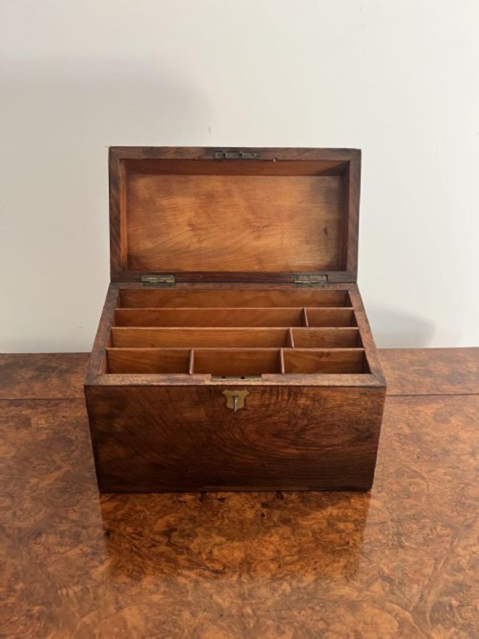 Antique Victorian quality rosewood stationary box For Sale 1