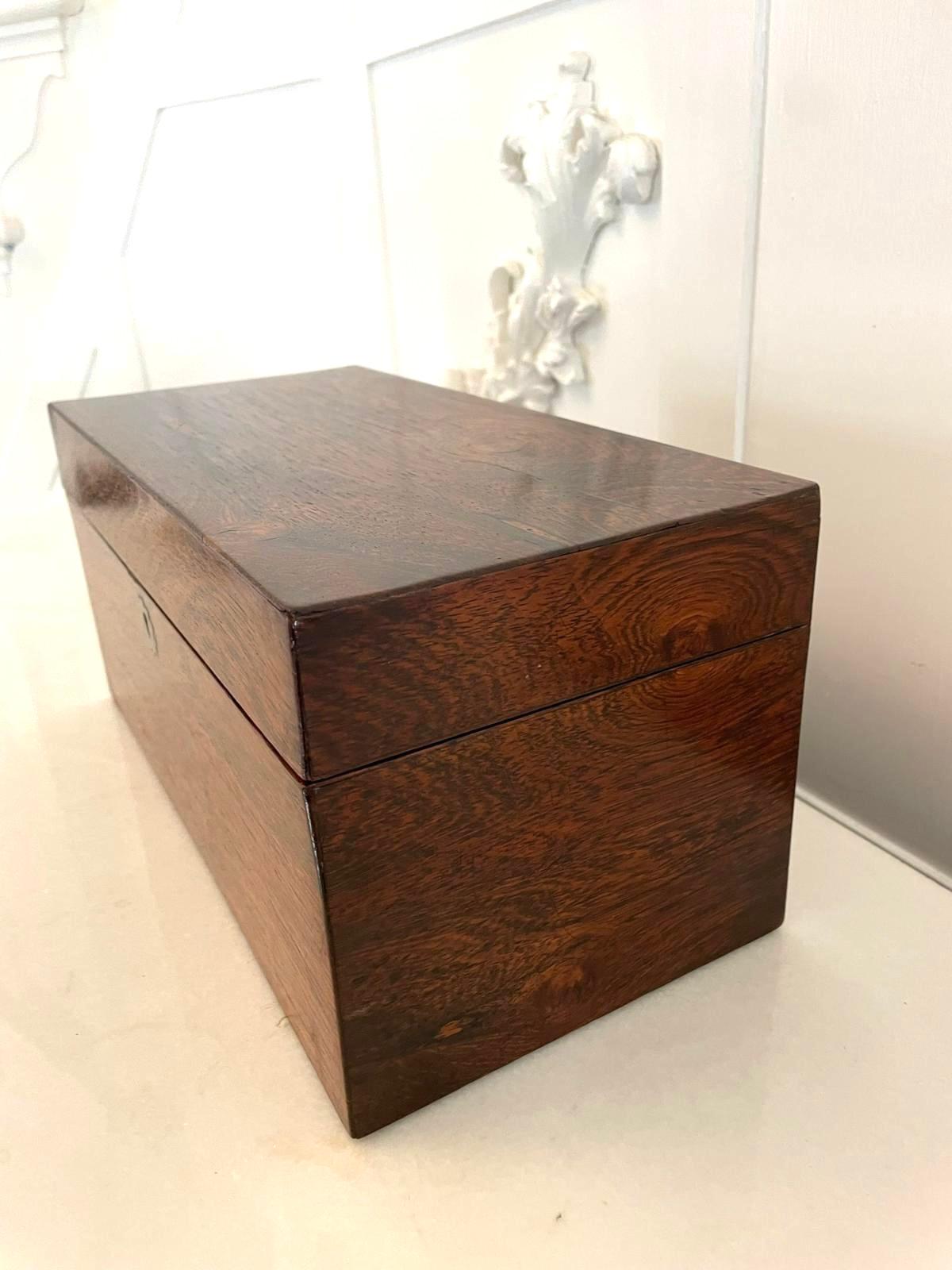 Other Antique Victorian Quality Rosewood Tea Caddy  For Sale