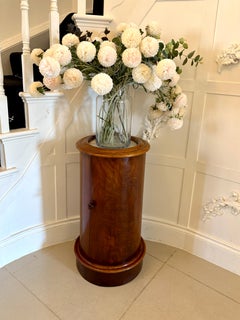 Antique Victorian Quality Round Figured Mahogany Pedestal Cupboard