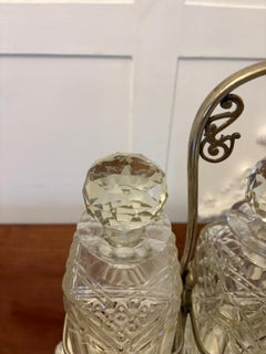 Antique Victorian Quality Silver Plated Tantalus