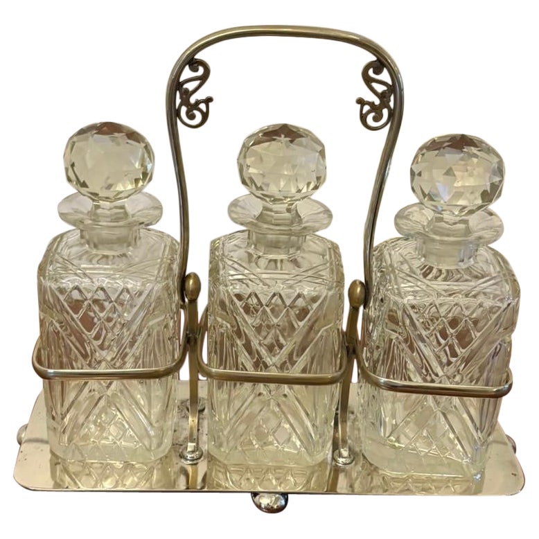 Antique Victorian Quality Silver Plated Tantalus