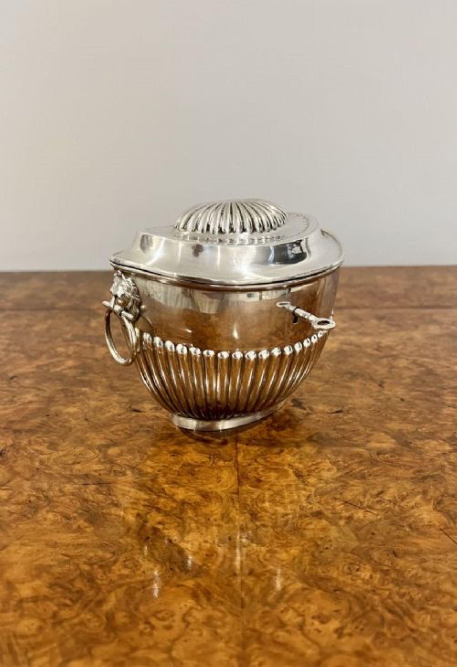 19th Century Antique Victorian quality silver plated tea caddy  For Sale