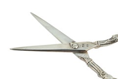 Antique Victorian Quality Solid Silver Grape Scissors
