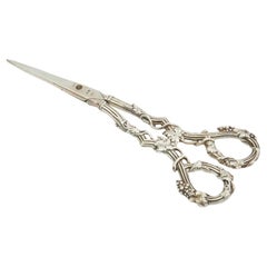 Tijeras para uvas de plata maciza de calidad victoriana antigua