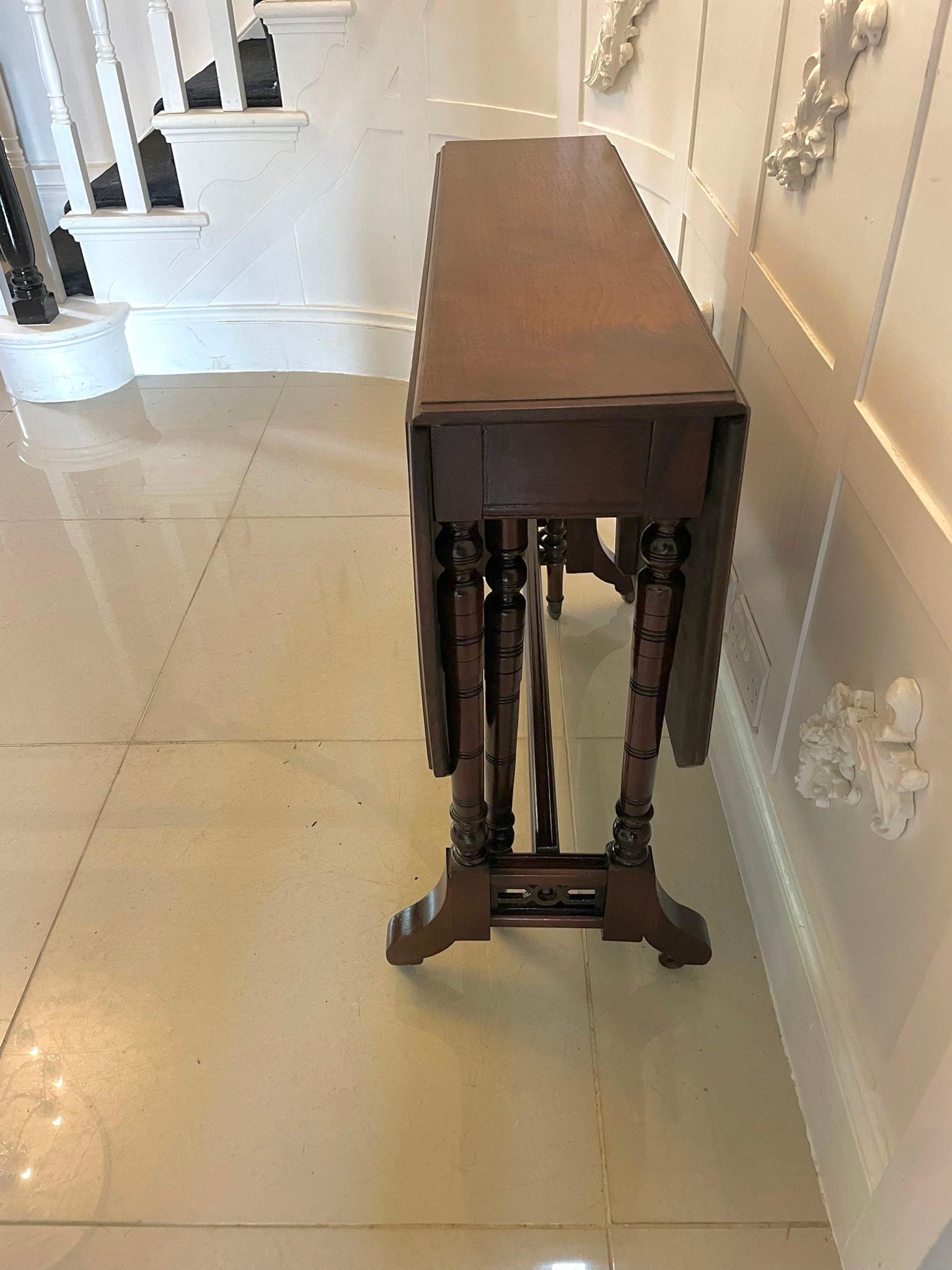 Antique Victorian Quality Solid Walnut Sutherland Table For Sale 6