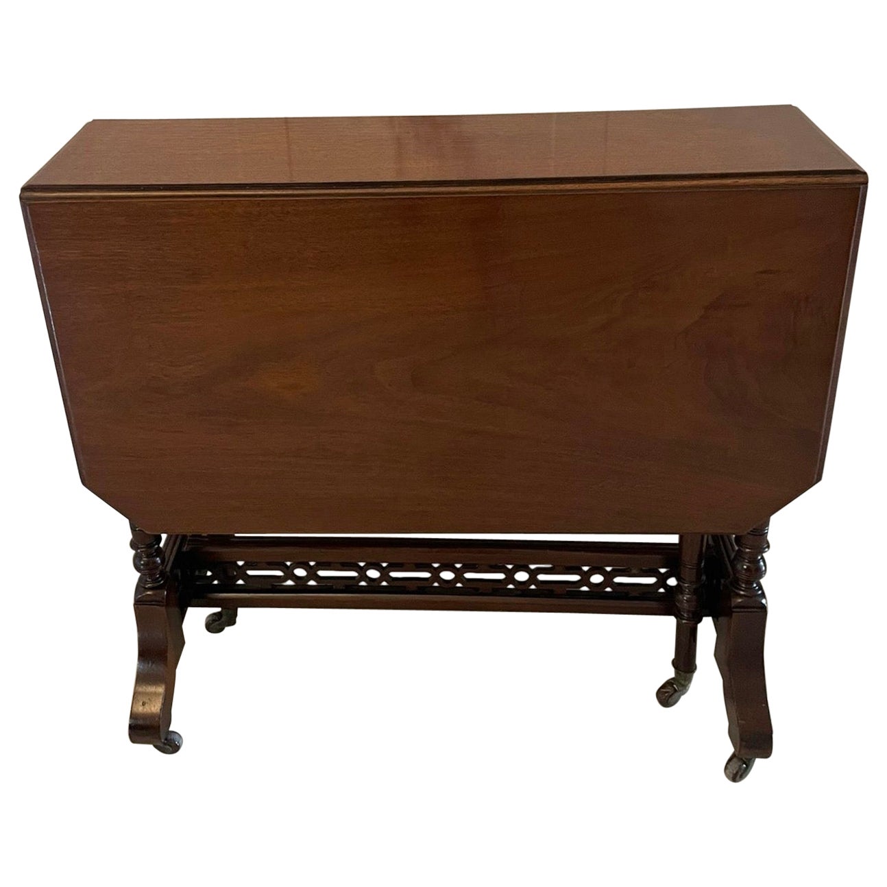 Ancienne table Sutherland en noyer massif de qualité victorienne en vente