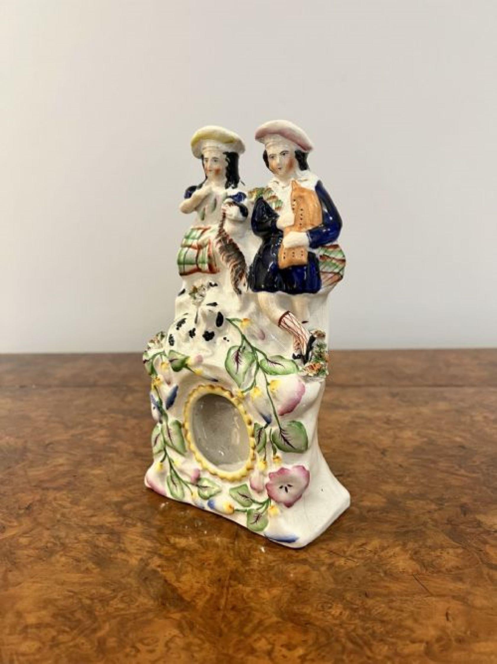 19th Century Antique Victorian quality Staffordshire watch holder  For Sale
