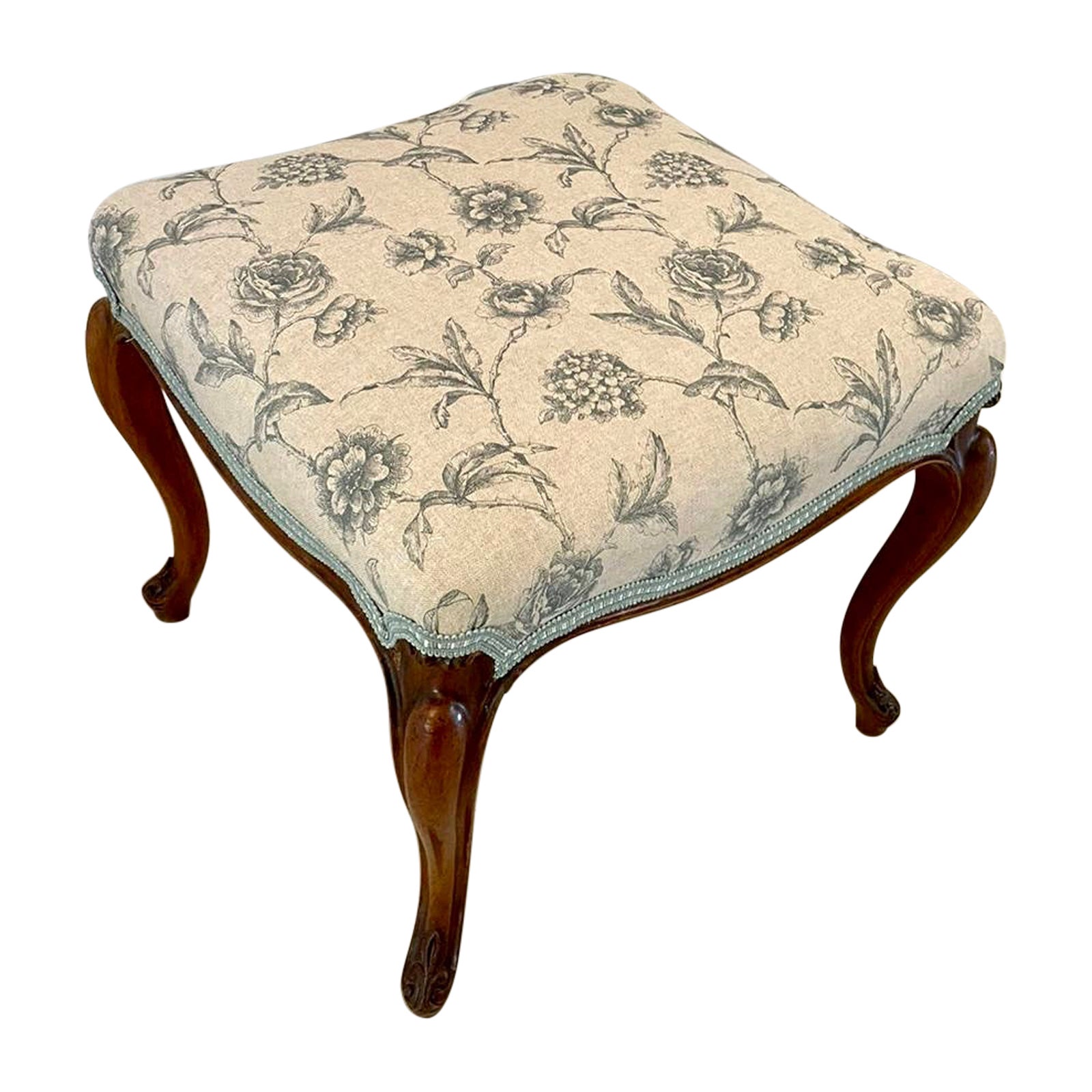 Antique Victorian Quality Walnut Stool