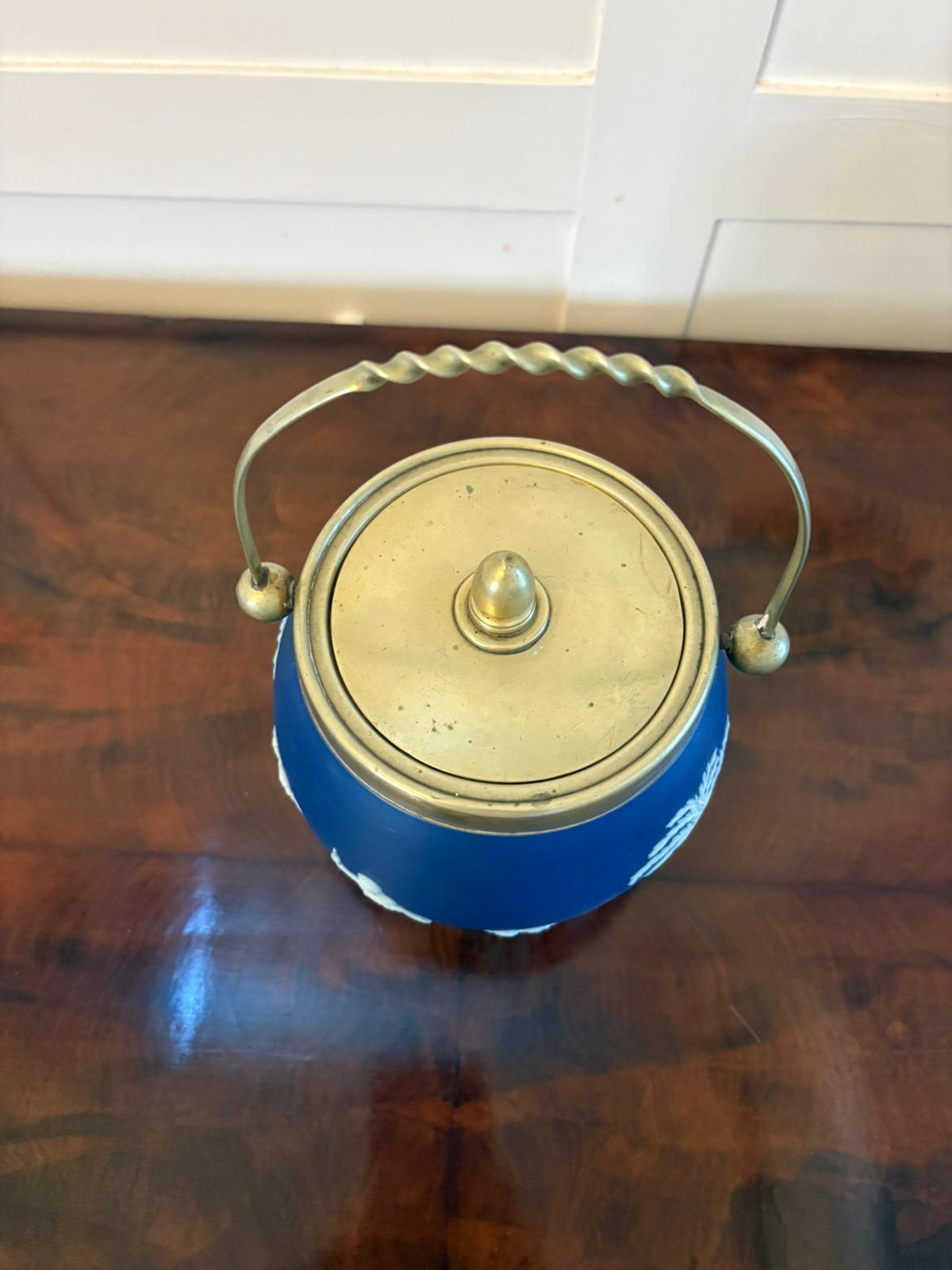 Other Antique Victorian Quality Wedgwood Jasperware Biscuit Barrel For Sale