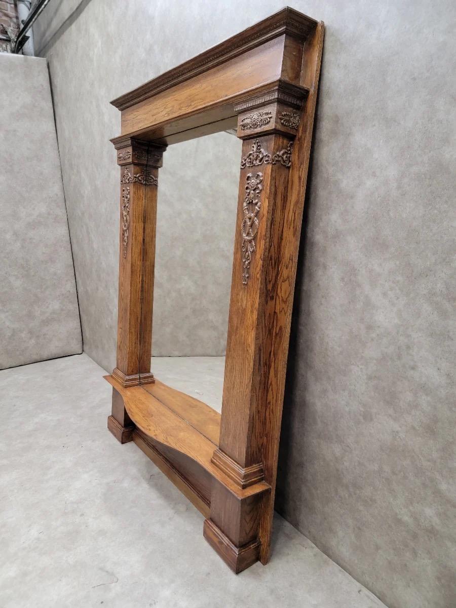 Antique Victorian Quarter-Sawn Oak Salvaged Console Pier Mirror 3