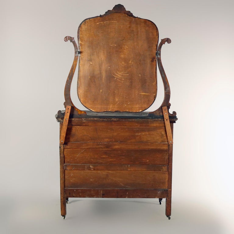 Antique Victorian Quarter Sawn Oak Serpentine Dresser With Mirror Circa 1900 At 1stdibs Antique Victorian Quarter Sawn Oak, Types Of Antique Dressers With Mirrors