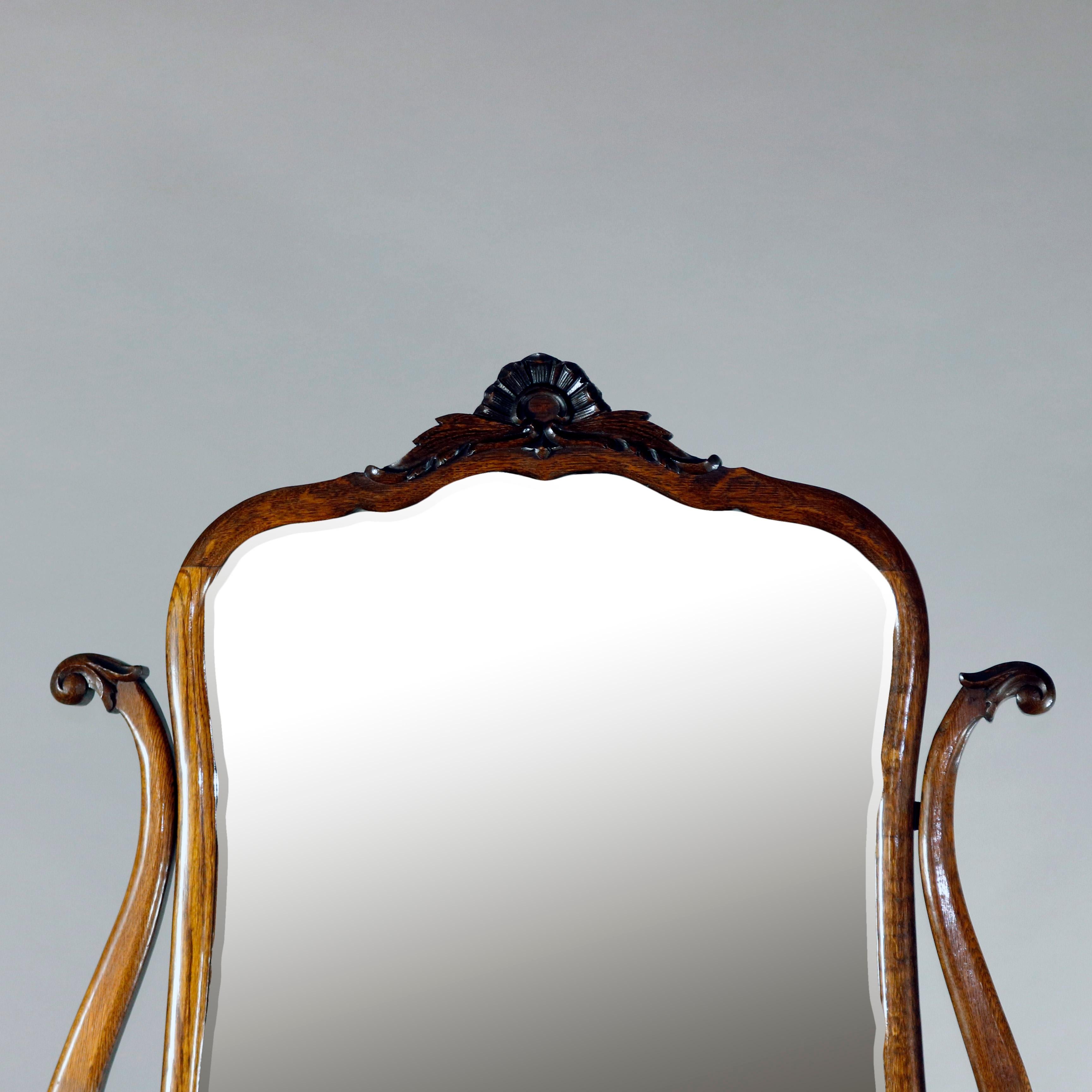 antique serpentine dresser with mirror