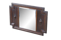Antique Victorian Quartersawn Oak Beveled Egg & Dart Vanity Mirror 34"