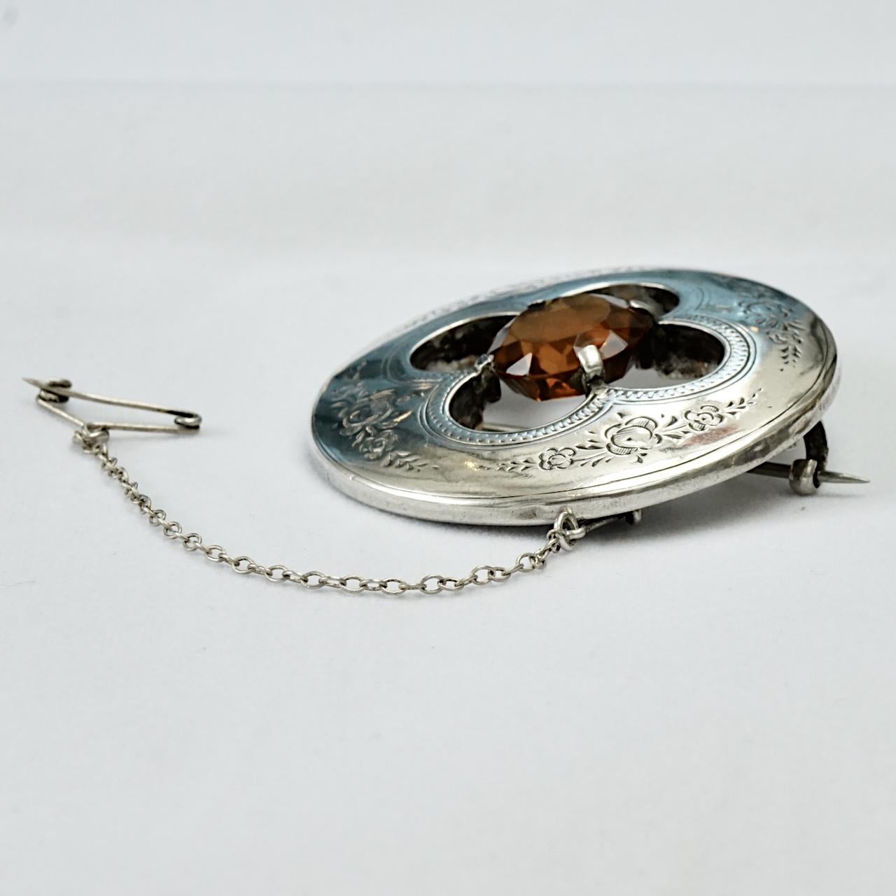 silver quatrefoil brooch
