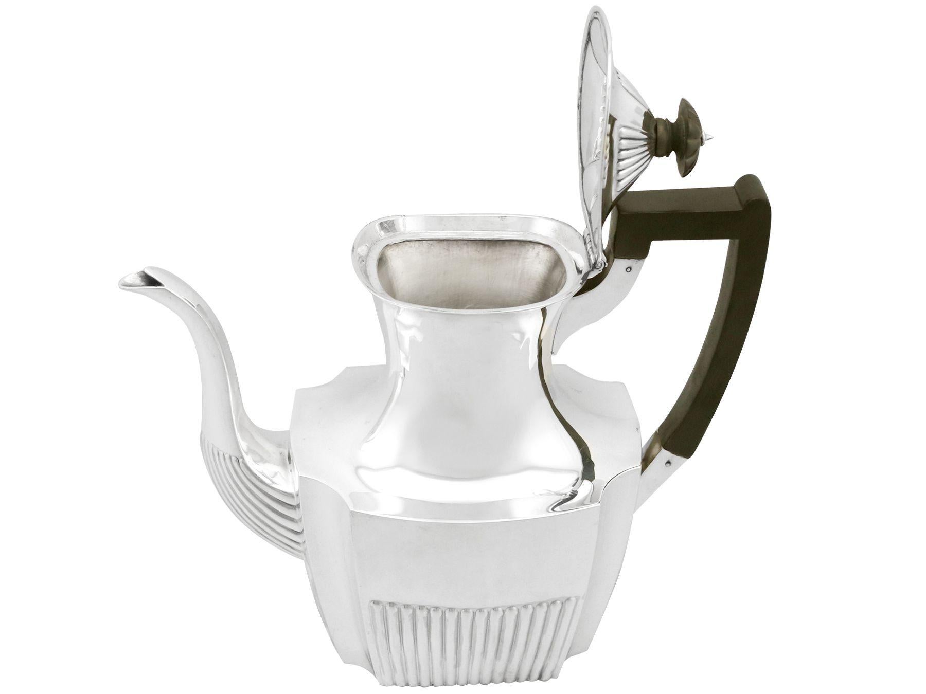 Late 19th Century Victorian Queen Anne Style Sterling Silver Coffee Pot For Sale