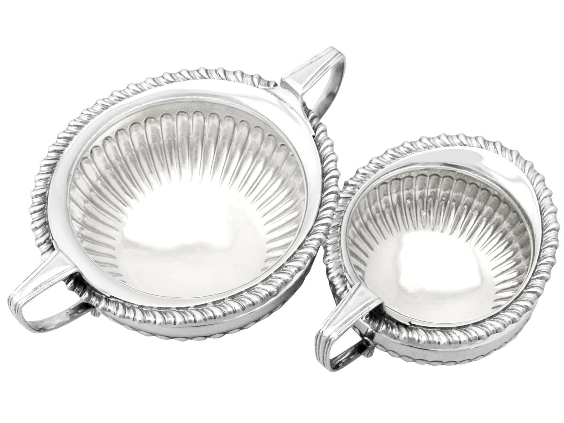 Victorian Queen Anne Style Sterling Silver Three-Piece Tea Service For Sale 3