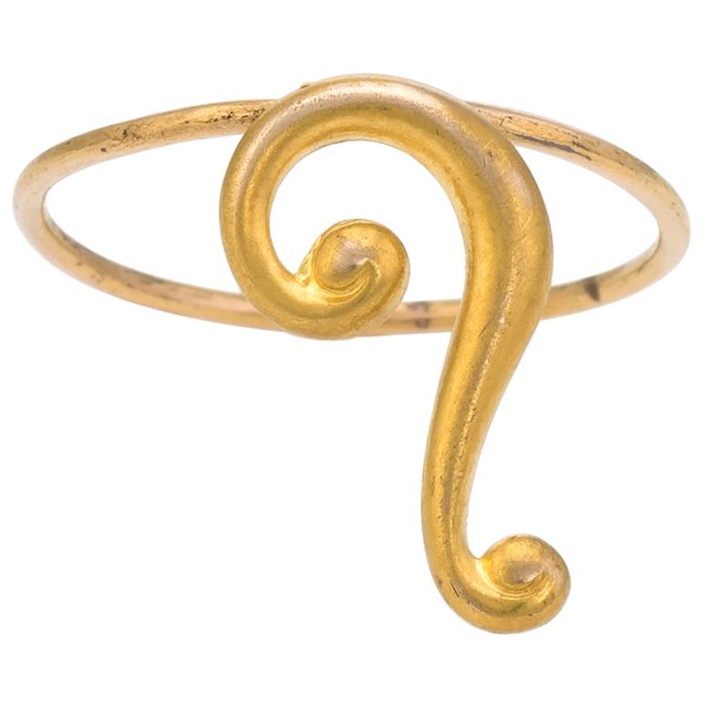 Antique Victorian Question Mark Ring Conversion 10 Karat Gold Vintage Jewelry