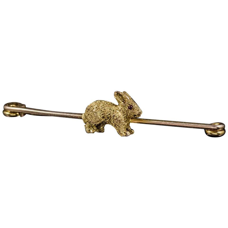 Antique Rabbit Brooch - 3 For Sale on 1stDibs | rabbit brooches ...